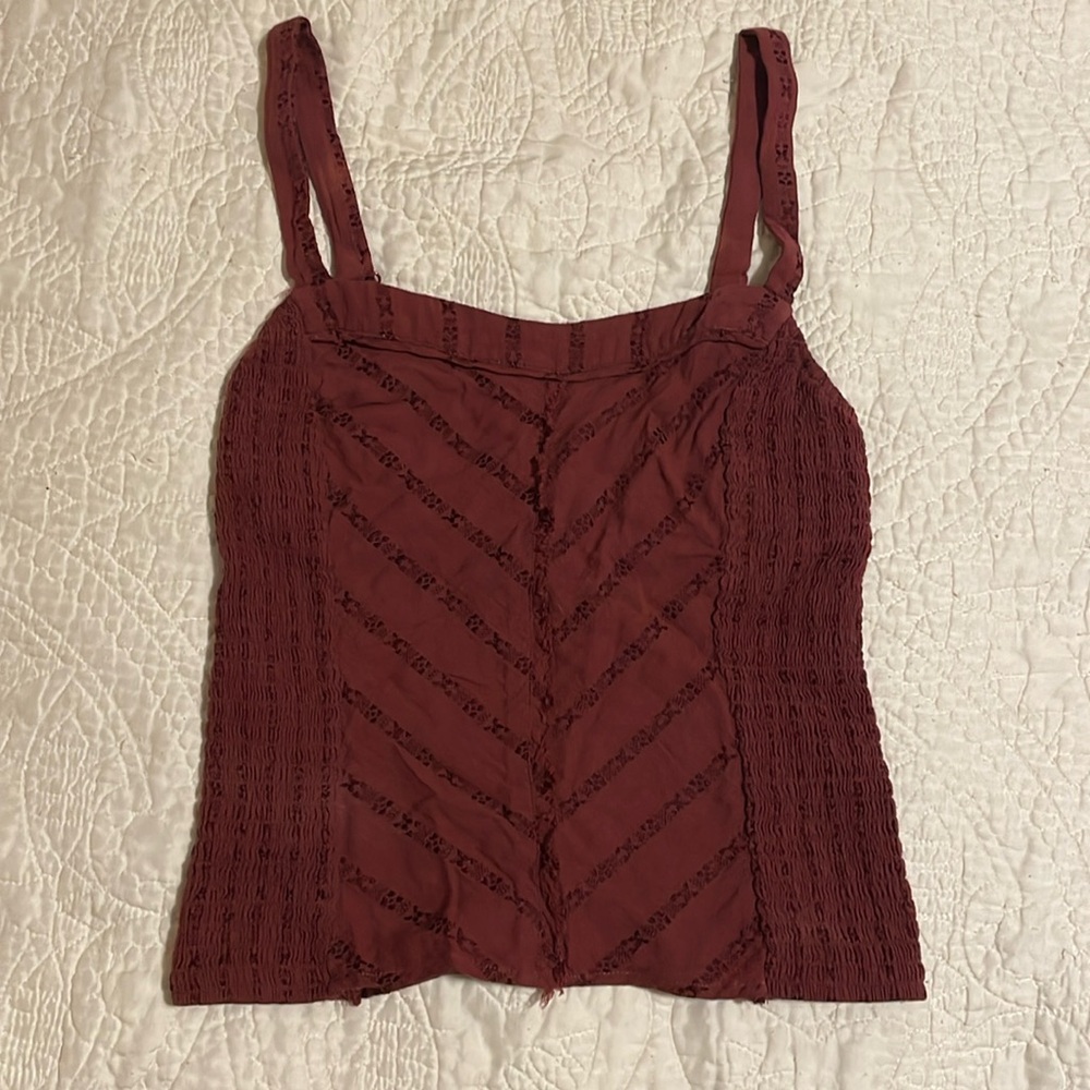 NWT Free People Dark Red Maroon Burgundy Tank Top